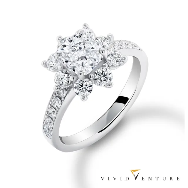 【Vividventure 亞帝芬奇】77樂購節限定買一送一 鉑金 GIA 1克拉 DVS2 天然鑽石 戒指(送GIA30分天然鑽項鍊)