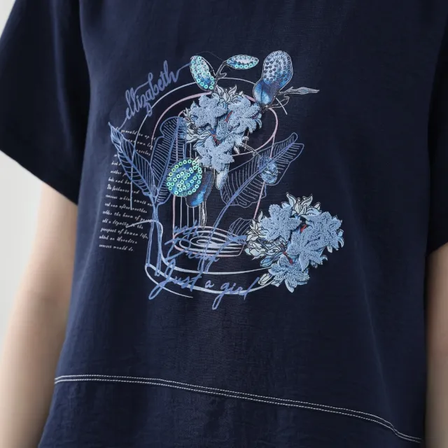 YASA 花漾立線繡冰絲棉上衣