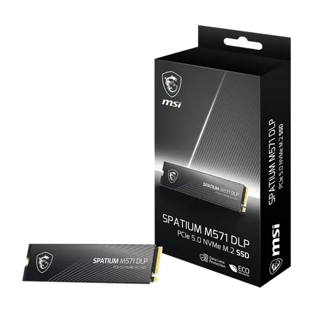 【MSI 微星】SPATIUM M571 2TB DLP PCIe 5.0 NVMe M.2 SSD固態硬碟(讀14500MB/寫11000MB)
