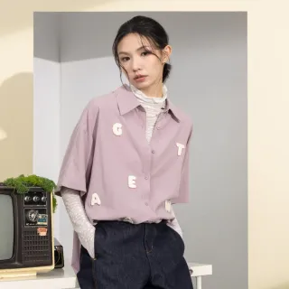 【gozo】立體雲朵刺繡側開衩襯衫(兩色)