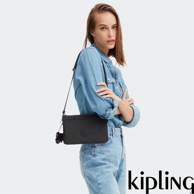 【KIPLING】『千層包』午夜星空黑單肩隨身斜背包-RIRI 女包