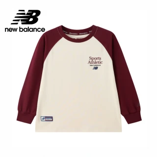 【NEW BALANCE】NB 童裝 長袖上衣_7DG1E05WWN_男童/女童_紫紅杏色