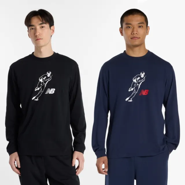 【NEW BALANCE】NB 大學T 大谷翔平x長袖上衣_男性_黑/深藍_MT6129GVBK_MT6129GVTNV(美版 版型偏大)