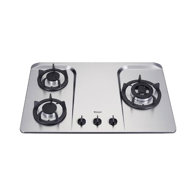  Rinnai 林內 RB-H301S 瓦斯爐為臺灣原裝生產，三口不鏽鋼爐臺搭配鑄鐵爐頭，採用雙炫火技術提供均勻加熱，電子連續點火安全便捷。能源效率第二級，瓦斯消耗9~10kW，適閤家庭廚房使用。機體尺寸770×159×510mm，挖孔尺寸725×465mm(R85)，DC 1.5V電源，1年保固，BSMI許可R41095，標準安裝輕鬆上手。選擇林內瓦斯爐，享受高效耐用廚房體驗！ 