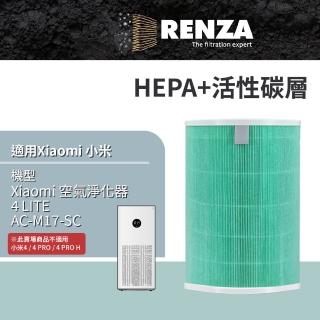 【RENZA】適用 Xiaomi 小米 4 LITE 四 LITE AC-M17-SC 空氣淨化器(2合1HEPA+活性碳濾網 濾芯)