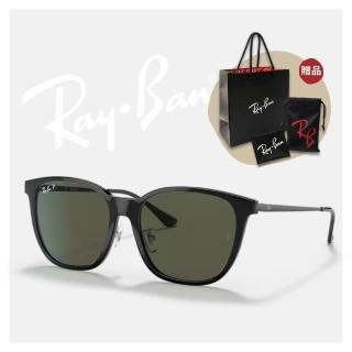 【RayBan 雷朋】方形金屬鏡腳偏光抗UV太陽眼鏡(RB4333D-601/9A 55mm 偏光鏡片)