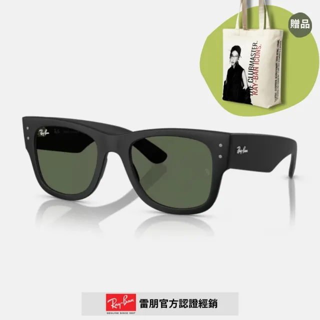 【RayBan 雷朋】粗版方形膠框抗UV太陽眼鏡(RB4840S-601S71 52mm)