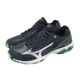 【MIZUNO 美津濃】羽球鞋 Wave Claw 4 超寬楦 男鞋 黑 綠 回彈 緩震 支撐 71GA2644-03