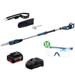 【BOSCH 博世】18V無刷鋰電鏈鋸機/伸縮式修枝剪《5.0Ah電池+8A快充組》GKE 18V-25 TP(再送3M安全護目鏡)