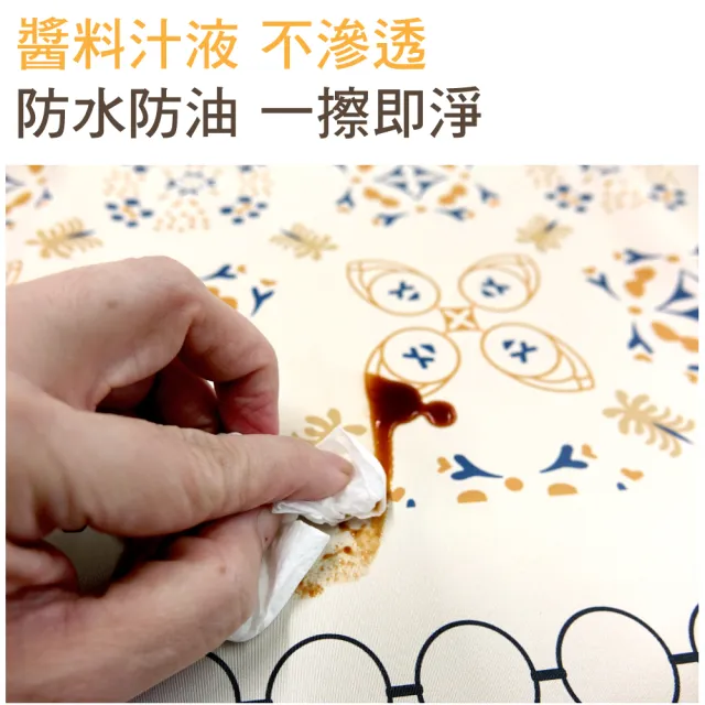 【LASSLEY】時尚防水桌巾(桌墊 桌布 餐桌 茶几 客廳 生命之花 毛球 清新 綠葉 歐風 風式 紋路)