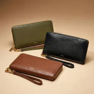 【FOSSIL】Logan 多層真皮拉鍊RFID防盜長夾 出國必備  限定 (多色任選)