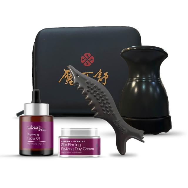 【寶草園】超值組-魔可舒熱導儀+小魚壹式+玫瑰精華油+玫瑰日/晚霜50ml-2選1(遠紅外線/城市吠陀urban veda)