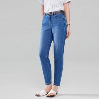 【GIORDANO 佐丹奴】女裝彈力微直筒牛仔褲(83 中藍)