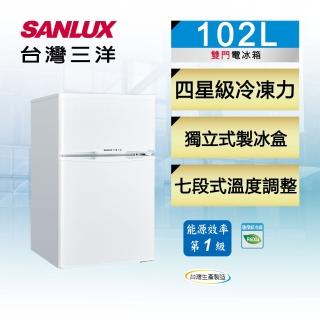 【SANLUX 臺灣三洋】102公升一級能效雙門定頻冰箱(SR-C102B1)
