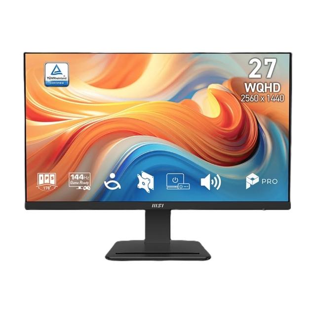 【MSI 微星】PRO MP273Q E14 27型 IPS 144Hz 平面護眼商用螢幕(EyesErgo護眼技術/HDMI/1ms/內建喇叭)
