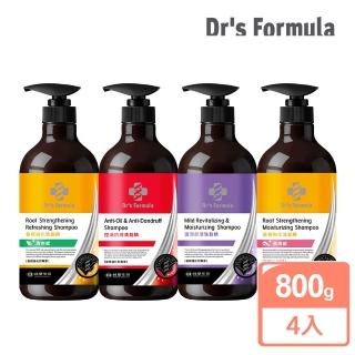 【Dr’s Formula 臺塑生醫】加大版 三代洗髮精800gx4入(控油抗屑/髮根清爽/溫潤舒活/髮根潤澤)