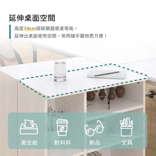 【林製作所】桌邊收納櫃 延伸桌(台灣製造 移動式推車 桌邊櫃 L型書桌 書桌收納 側書櫃)