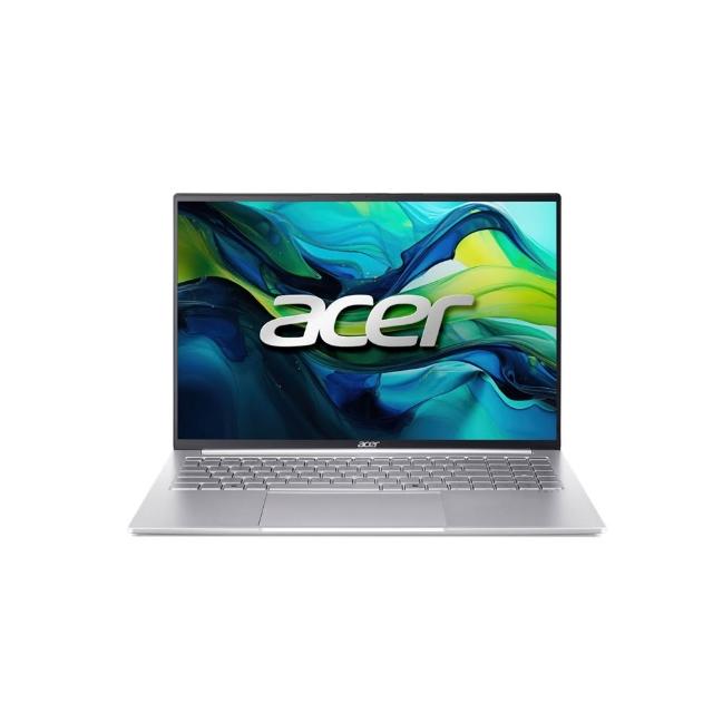 Acer 宏碁 Swift Lite SFL16-51M-78GL 輕薄筆電，搭載 Intel Core Ultra 7 155U 處理器，16GB LPDDR5 記憶體，1920x1200 IPS 零元件，支援 SSD 與 eMMC 硬碟，內建 2M FHD 網路攝影機，提供 Wi-Fi 6 網路功能，Windows 11 Home 系統，銀色系設計，適合需要延保與配件的使用者。