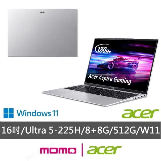 【Acer】Office2024★16吋Ultra 5效能筆電(Aspire Gaming/AGM16-71P-50YD/Ultra 5-225H/16G/512G/W11)