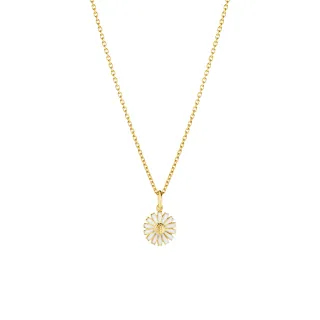 【Georg Jensen 喬治傑生】DAISY 項鍊 - 線上獨賣款 (18K黃金電鍍純銀 白瓷琺瑯)