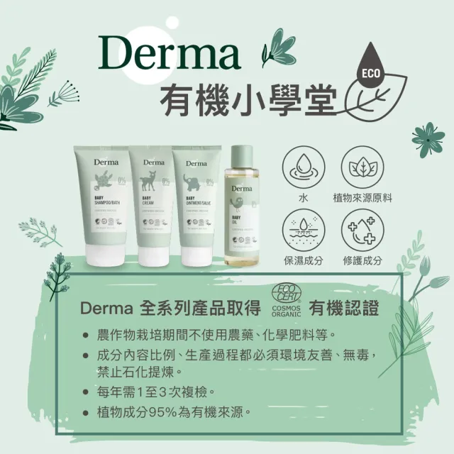 【Derma 丹麥德瑪】寶寶家庭洗護三件組-沐浴露500ml+護膚霜250ml+萬用膏100ml(洗髮沐浴兩用、乳液、嬰幼兒)