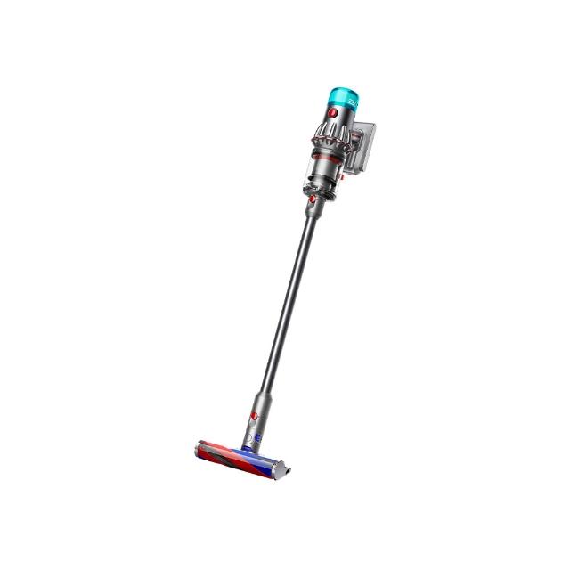  Dyson 戴森 V12 Detect Slim Fluffy SV46 無線吸塵器，採用藍色系設計，輕巧僅2.2kg（含鋁管），尺寸252 x 250 x 1264mm。支援直立式與手持式使用，具除蟎特殊功能，可洗式集塵筒容量0.35L。無線充電4小時，即享最長60分鐘電池續航，電壓110~220V通用。產自其他國家，享有1年保固及BSMI認證R31692，完美清潔家居灰塵與蟎蟲。 