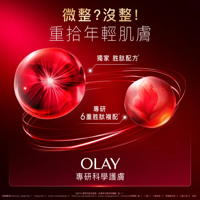 【OLAY 歐蕾】新上市★胜肽超紅瓶 緊緻精華2入組30ml*2(快速提拉去紋★臉部保養)
