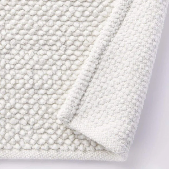 【MUJI 無印良品】棉鬆絨浴室地墊/S(柔白/淺灰/墨灰)