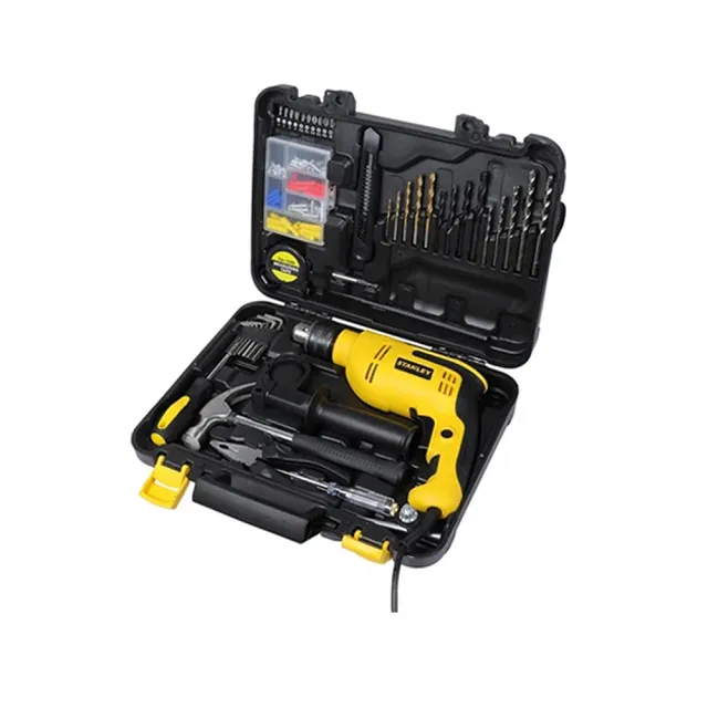【Stanley】550W 13mm 四分震動電鑽 120件組(SDH550KPA)