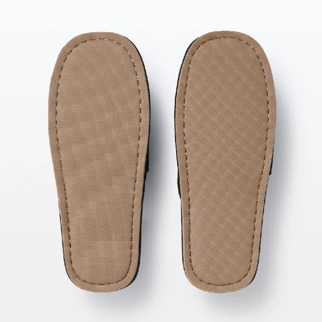 【MUJI 無印良品】可水洗左右皆可使用拖鞋(黑色/米色)