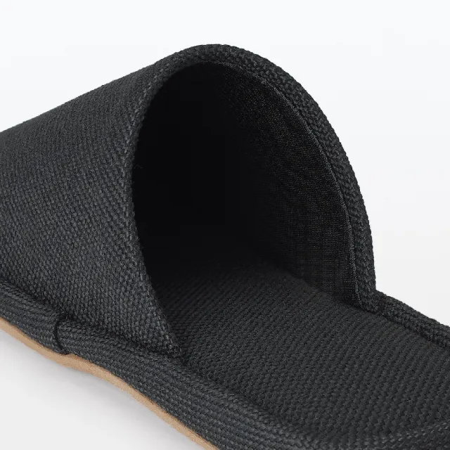 【MUJI 無印良品】可水洗左右皆可使用拖鞋(黑色/米色)