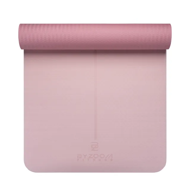 【BYZOOM FITNESS】TPE 止滑輕巧瑜珈墊 4mm(淺粉)