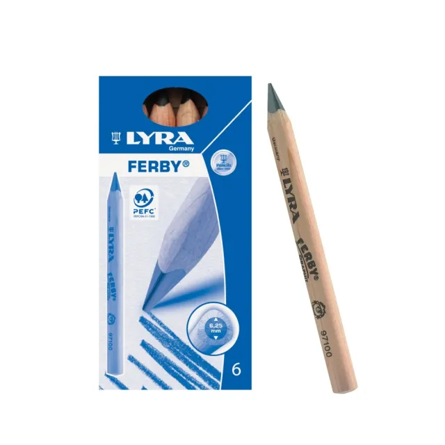 【LYRA】兒童三角原木鉛筆12cm(6入)｜德國製 三角鉛筆 大三角鉛筆 粗鉛筆 學齡前鉛筆 粗三角鉛筆