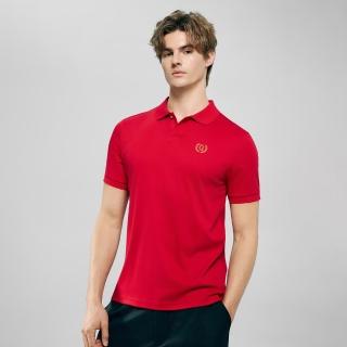 【GIORDANO 佐丹奴】男裝修身短袖POLO衫(39 高貴紅)