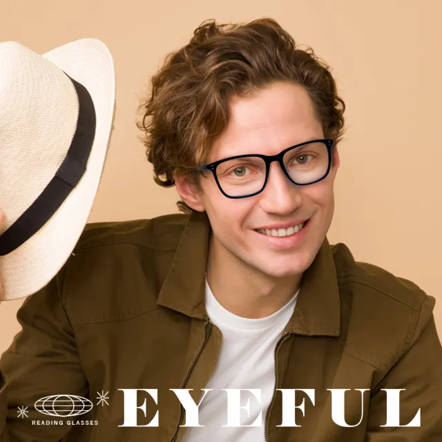 【EYEFUL】2付優惠組抗藍光老花眼鏡 文青黑框大鏡面(高質感 中性感 濾藍光鏡片)