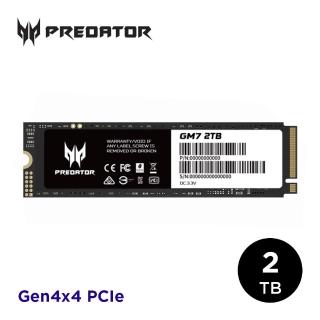 【Acer 宏碁】Predator GM7 2TB M.2 PCIe Gen4 ssd固態硬碟 5年保固(最高讀取7200MB/s)
