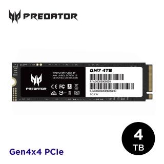 【Acer 宏碁】Predator GM7 4TB M.2 PCIe Gen4 ssd固態硬碟 5年保固(最高讀取7200MB/s)