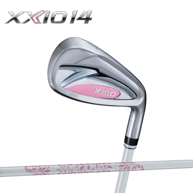 【DUNLOP 登祿普】日本製 新款 XXIO MP1400 白粉色 女仕鐵桿組 碳身6-PAS 7支(VR鈦金屬打擊面 輕鬆又穩定)