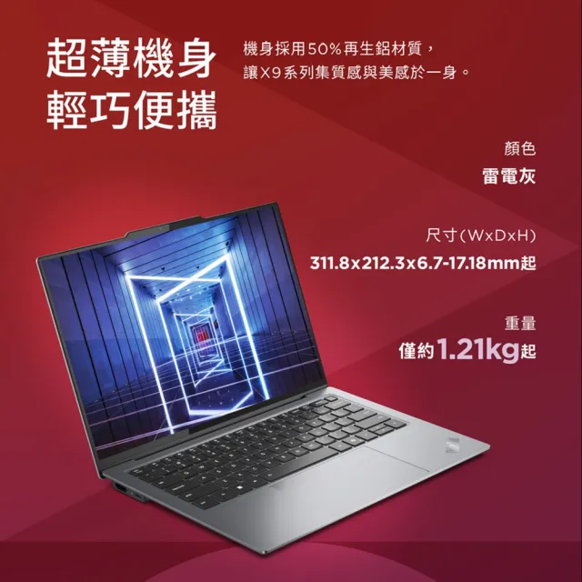 【ThinkPad 聯想】+500G外接SSD★14吋Ultra 7 Ai商用筆電(X9/Ultra 7-258V/32G/1TB SSD/W11P/AI PC)