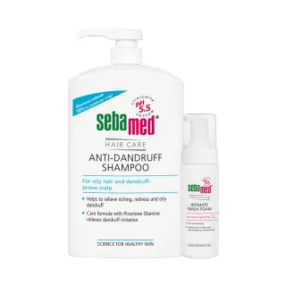 【SEBAMED 施巴】油性抗屑洗髮乳1000ml+護潔泡泡慕斯150ml(總代理)