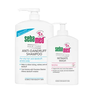 【SEBAMED 施巴】溫和/油性抗屑洗髮乳1000ml任選x1+護潔露400ml(總代理)