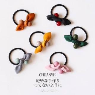 【TWINKLE】TW1488#髮圈★*珠珠蝴蝶結*馬尾髮圈/質感髮圈(4色)