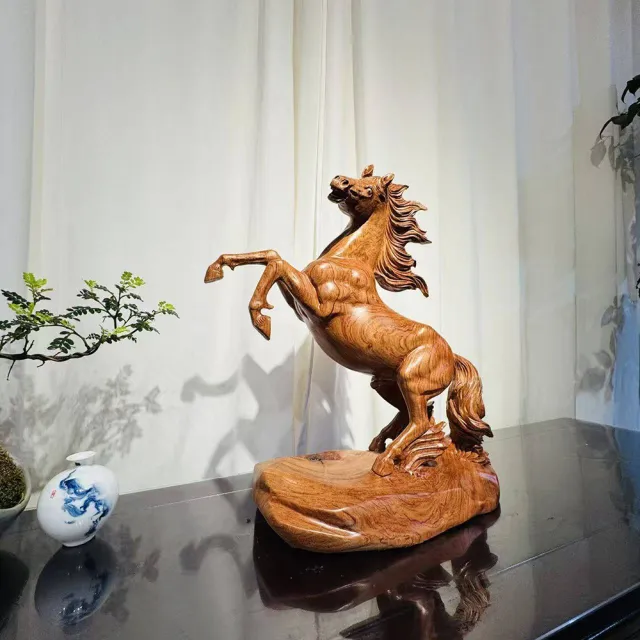 【桃花源創意工坊】躍馬成功木雕