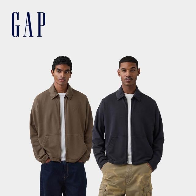 【GAP】VintageSoft毛圈布寬版外套 多色任選(887939)
