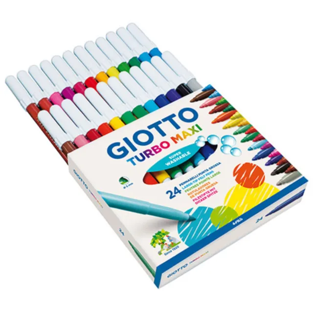 【GIOTTO】可洗式兒童安全彩色筆24色(水洗彩色筆 兒童彩色筆 不縮頭)