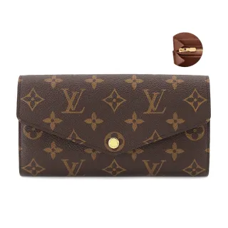 【Louis Vuitton 路易威登】M60531 經典Monogram帆布Sarah信封式翻蓋錢包長夾(棕色)