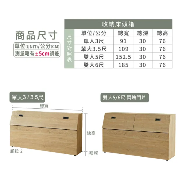 【ASSARI】雙人5尺房間組二件 床箱+3分床底