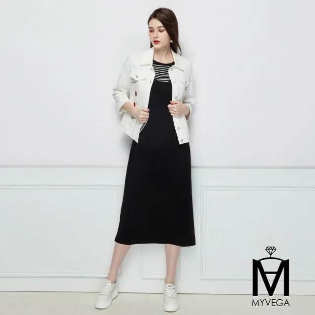 【MYVEGA 麥雪爾】MA高含棉假兩件/多片拼接傘狀長洋裝-二款任選(素色洋裝/連身洋裝/女洋裝)