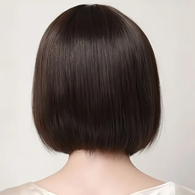 【LEESA】全套頭假髮\真人髮絲\假髮\女生假髮\短髮假髮\透氣假髮\真人假髮\波波頭假髮\遞針圓旋款