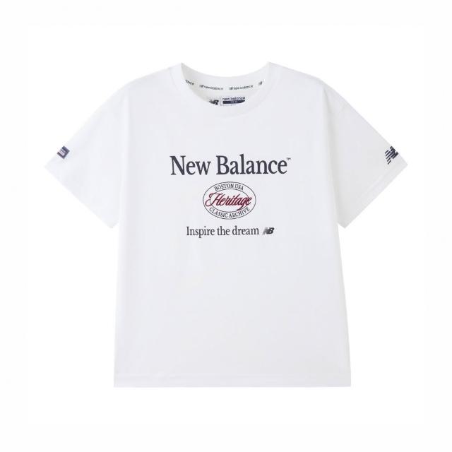 【NEW BALANCE】NB 童裝 經典LOGO 短袖上衣_7EG2601WWT_男童/女童_米白色
